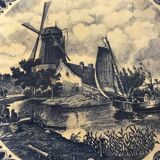 Blue dish in earthenware Delft Holland