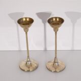 Pair of scandinavian brass candle holders 1970