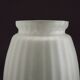 Set of 3 White Opaque Glass Shades With Ribbed Detail Pink Frilled Edge