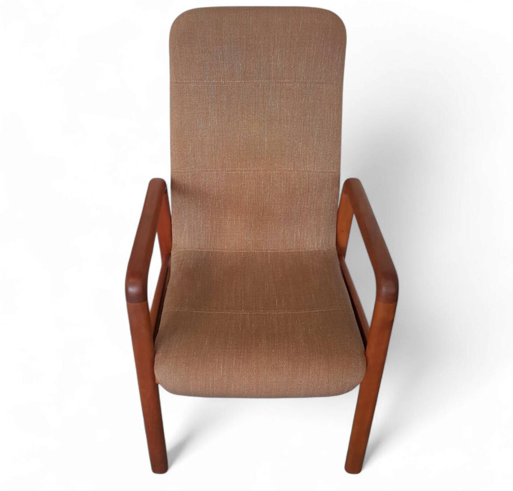 4 x Teak & Fabric Dining Chairs " STUKBAER " from Dyrlund Danmark 1960s