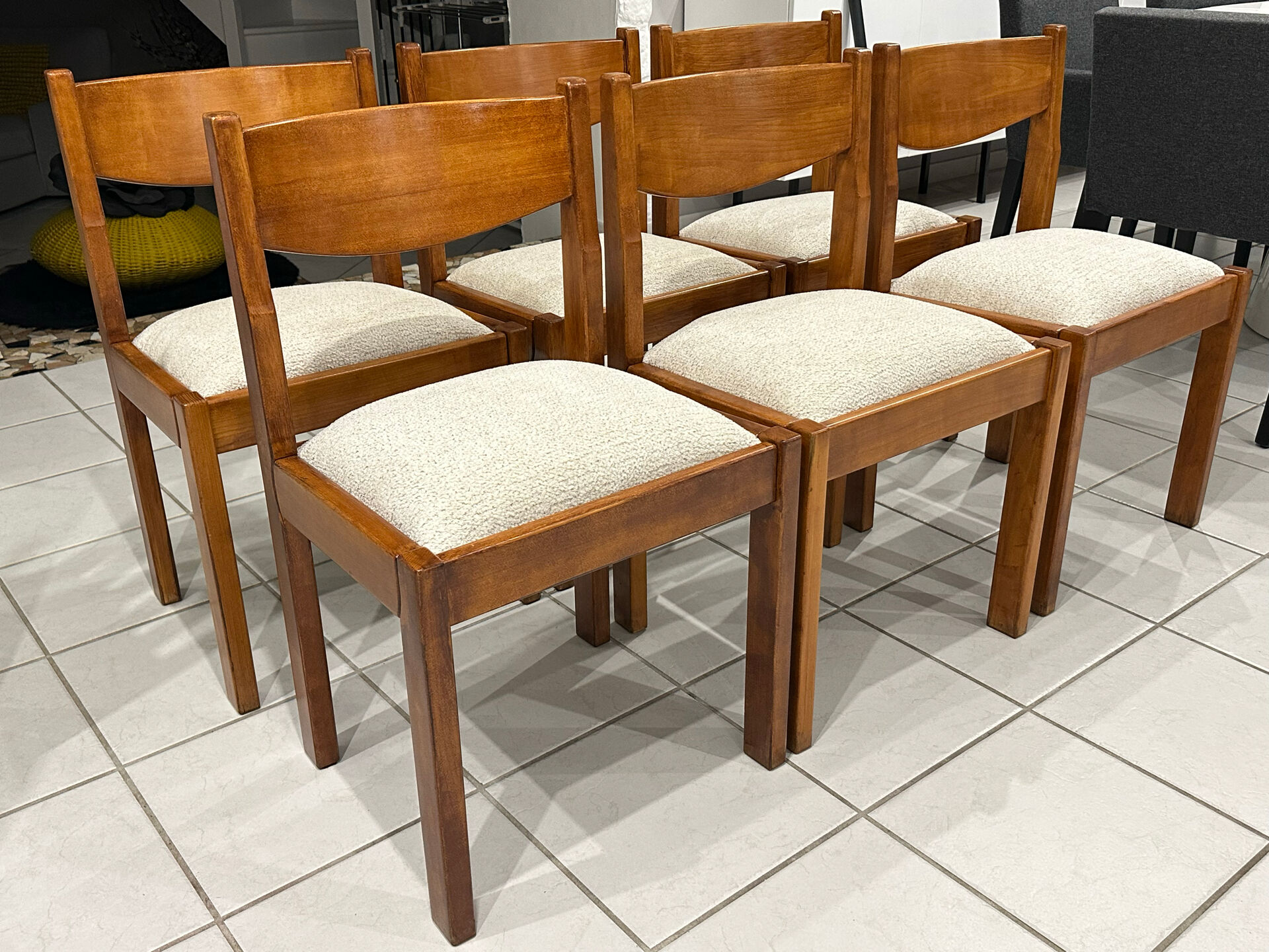 Set of 6 elm chairs from Regain vintage 1980.