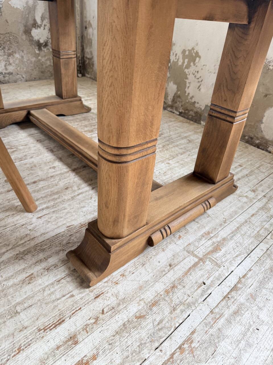 Table de repas chêne 1940 Dudouyt 240cm