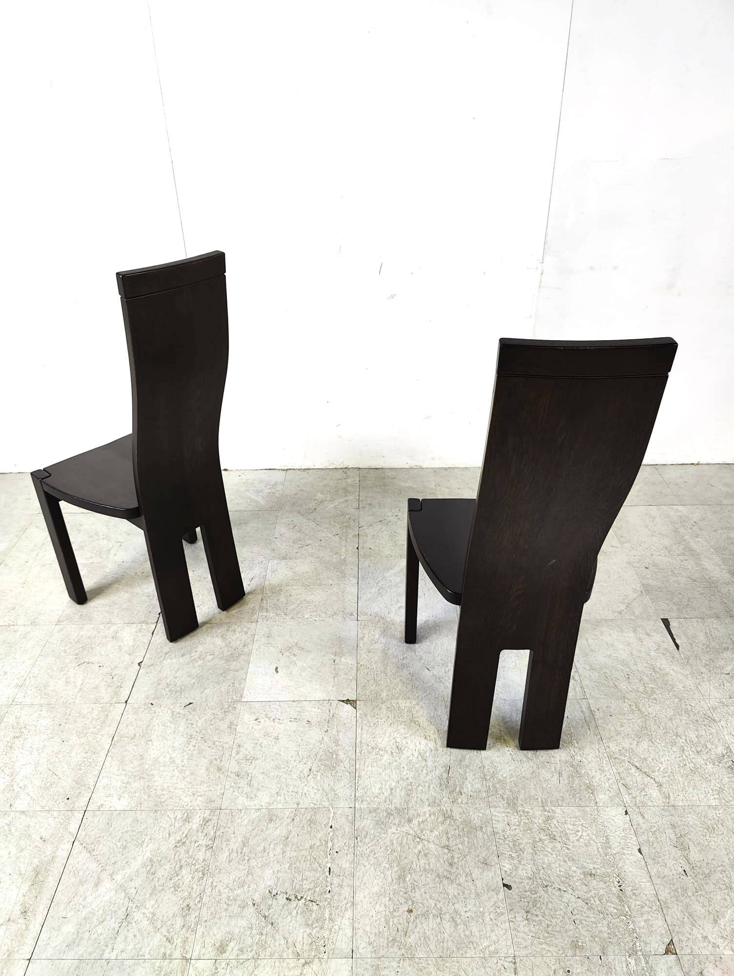 Set of 8 dining chairs by Rob & Dries van den Berghe, 1980s