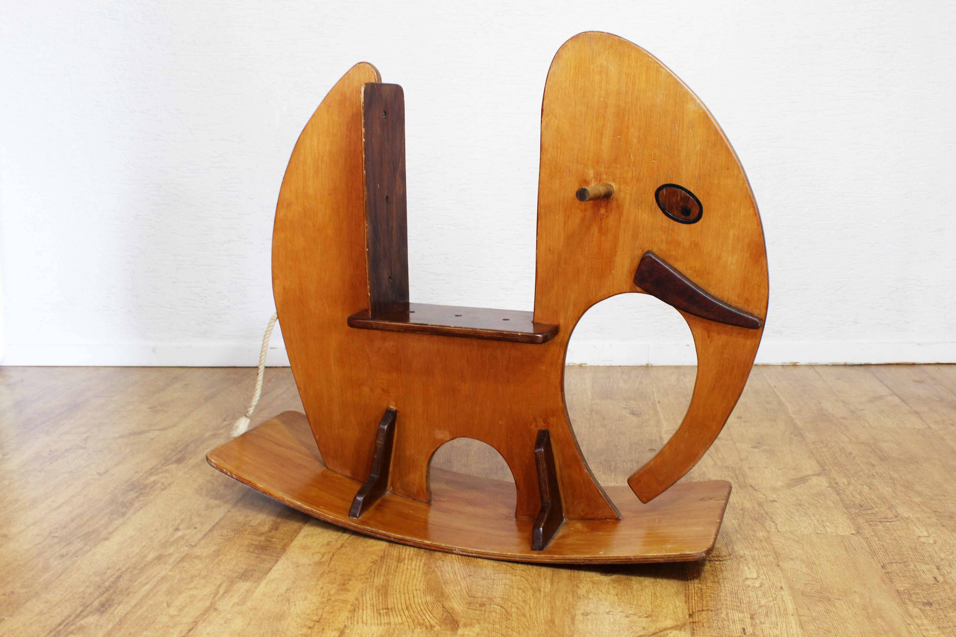 Wooden rocking elephant 1970