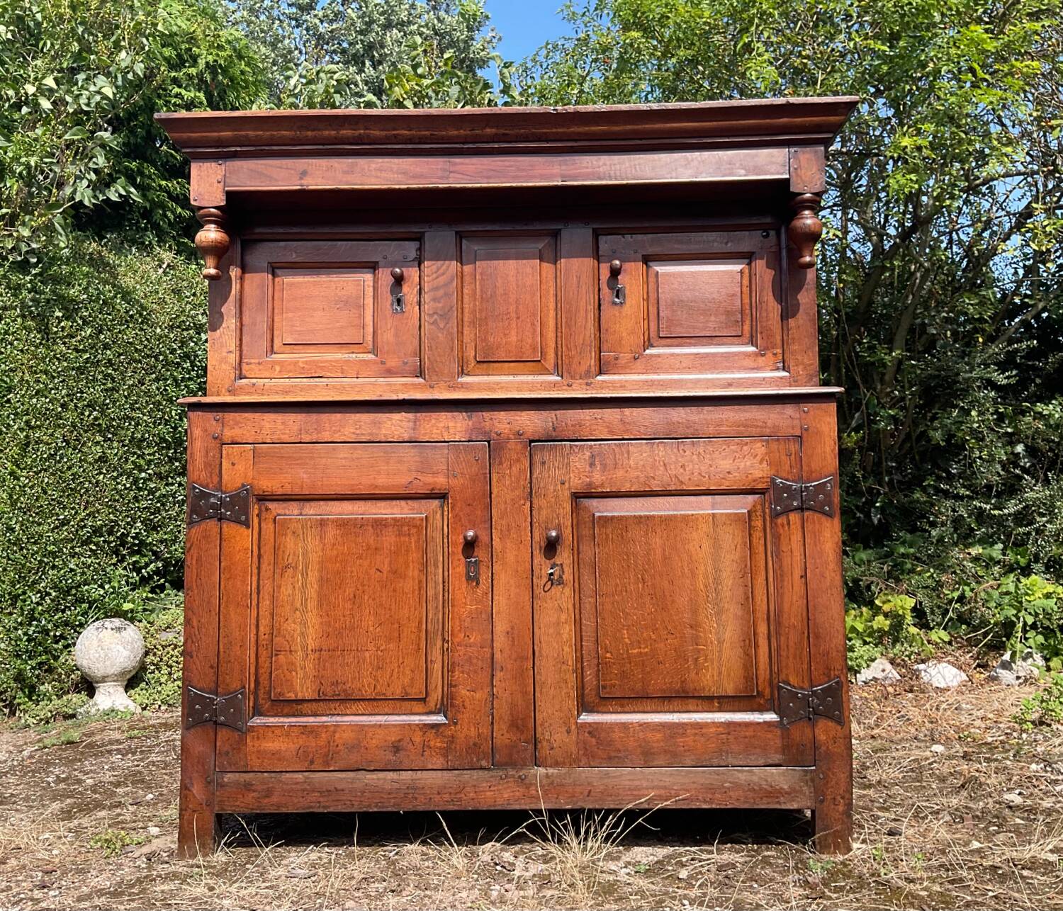 Old 18th century 2-part solid oak dresser