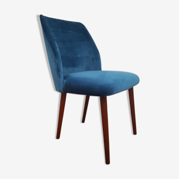 Armchair in velvet with stained beech legs, 60s