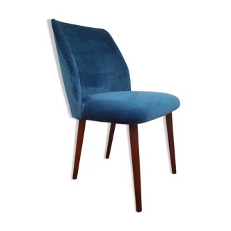Armchair in velvet with stained beech legs, 60s