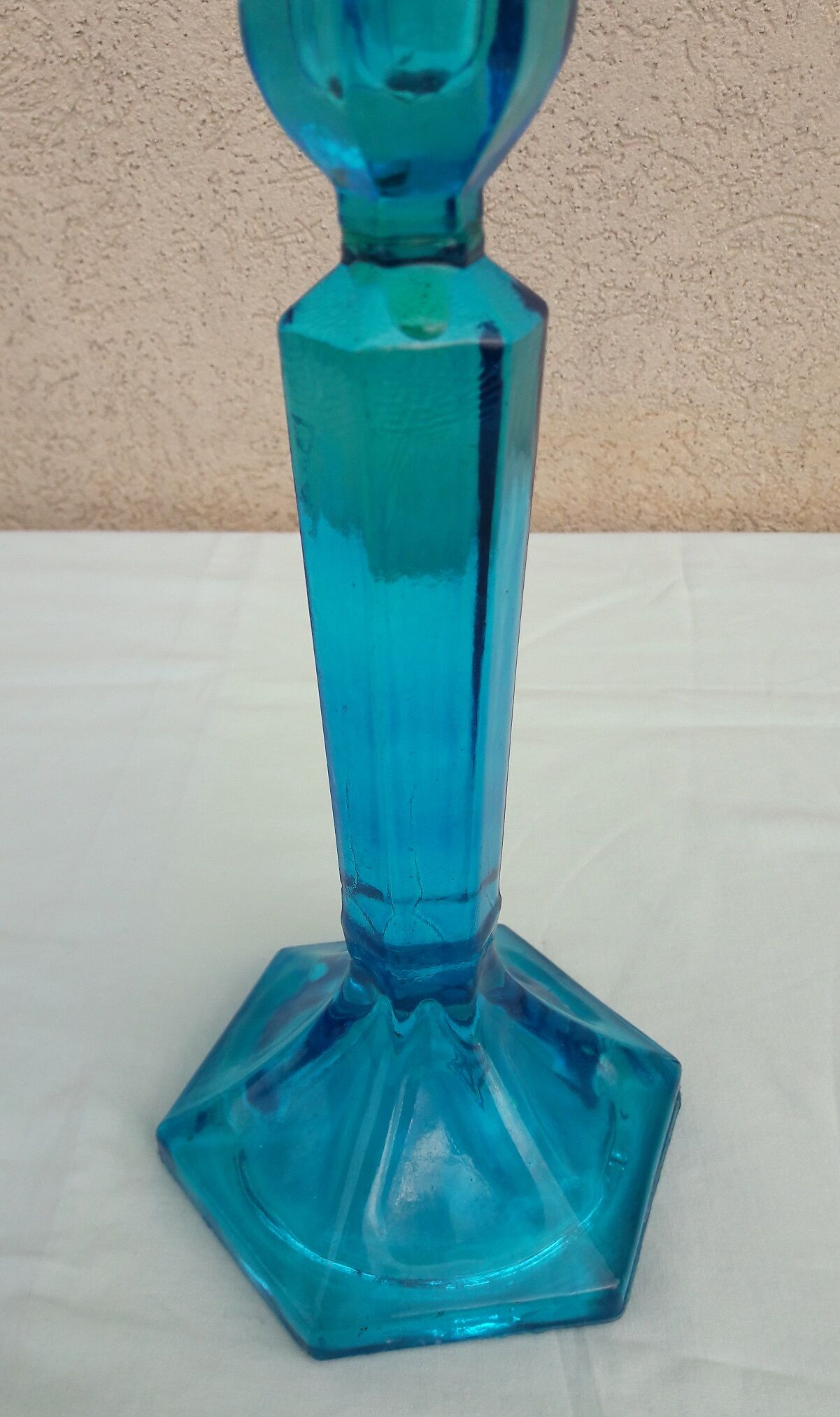 Blue candle holder