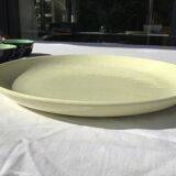 Plat Salins texturé textile  jaune pâle 30,5cm