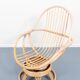 Fauteuil lounge avec table d'appoint vintage en bambou