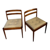 Pair of rosewood and leather chairs by Kaï Kristiansen