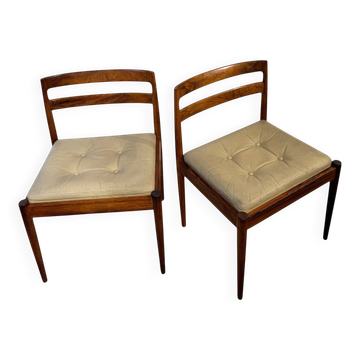 Pair of rosewood and leather chairs by Kaï Kristiansen