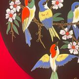 Superb dish n° 40 in emaux de longwy l'arbre aux oiseaux mp chevallier 37 cm