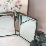 Old triptych barber mirror