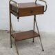 teak gold metal bedside table