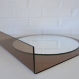 Miroir de courtoisie avec étagère, miroir mural vintage en plastique fumé de style Space Age