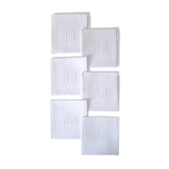 Towels/ 6 antique towels embroidered AD