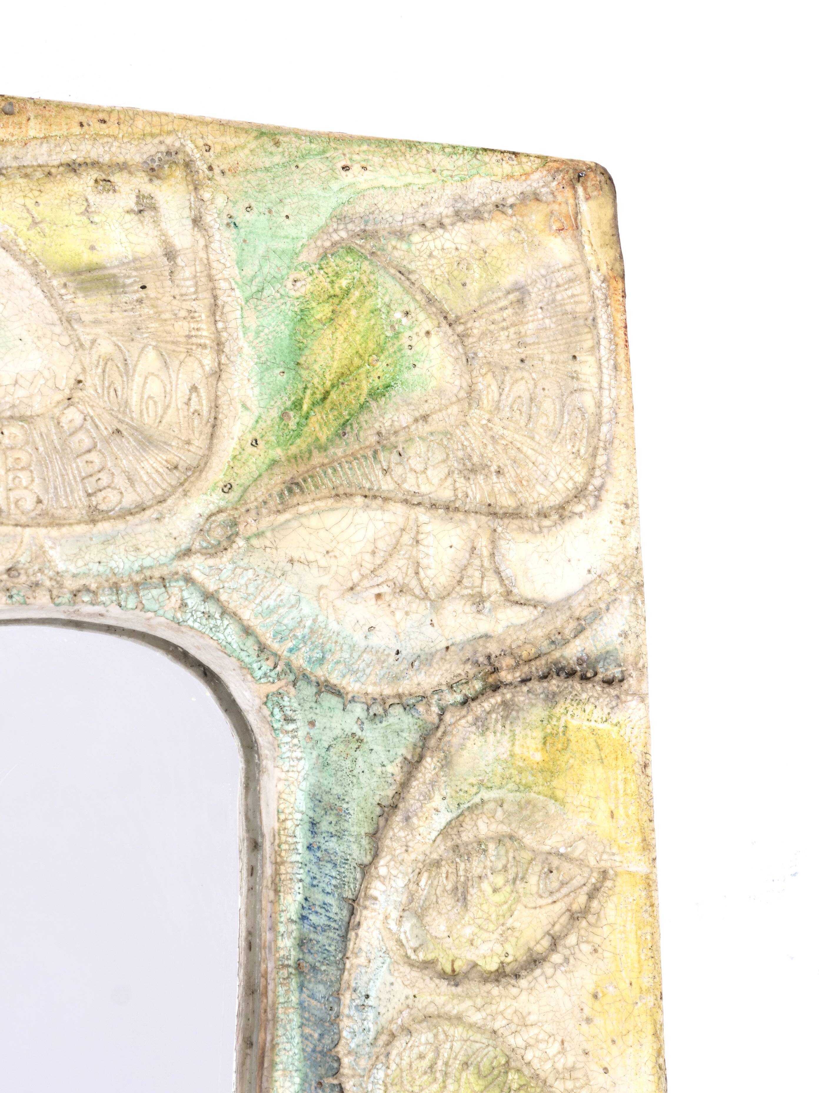 Decorative plaster mirror from the 70s