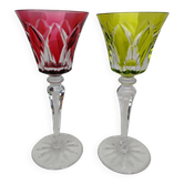 2 large crystal glasses from Saint Louis, Camargue model.