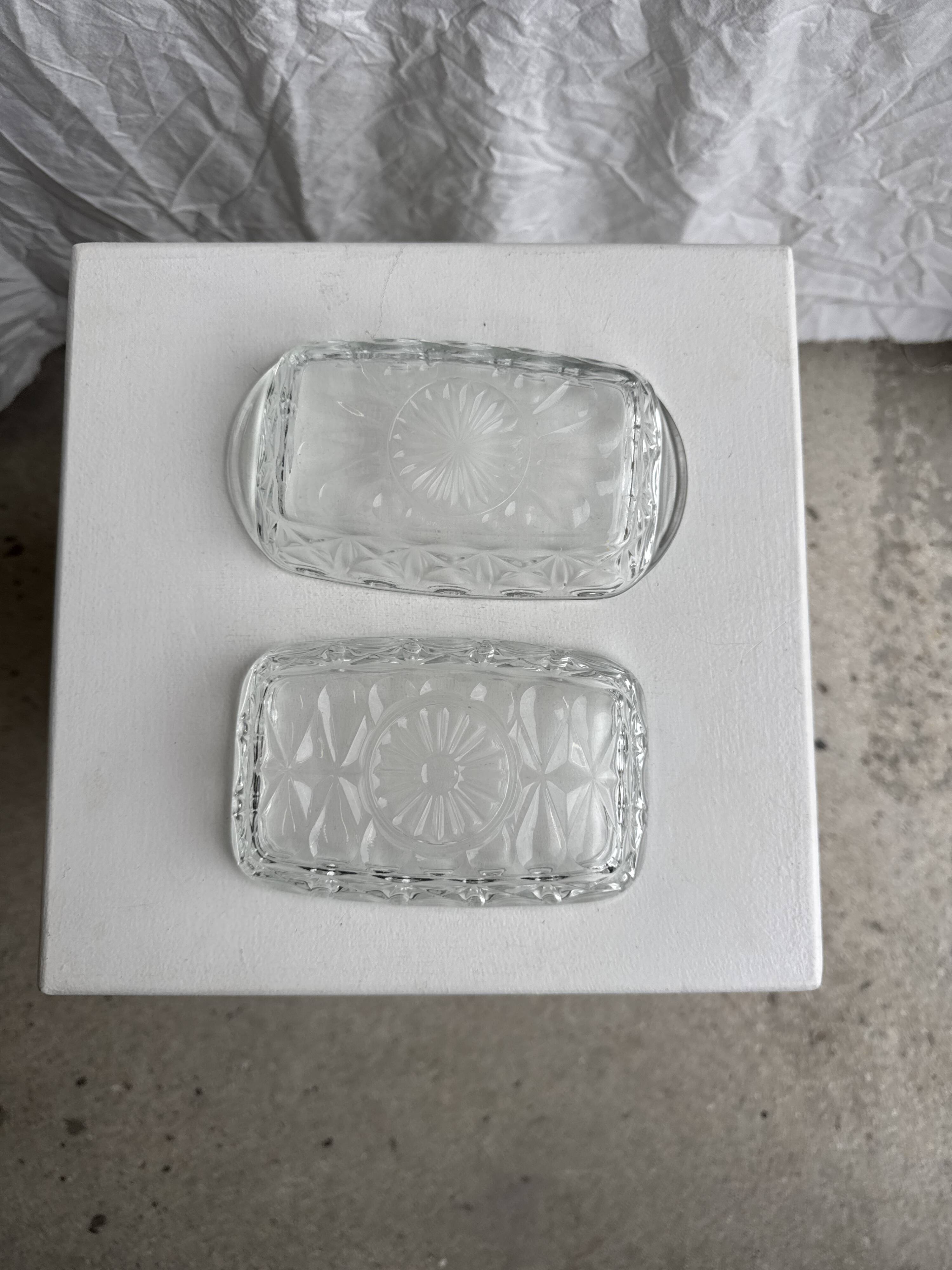 Vintage glass butter dish