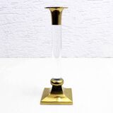 Bougeoir en lucite et laiton 1970