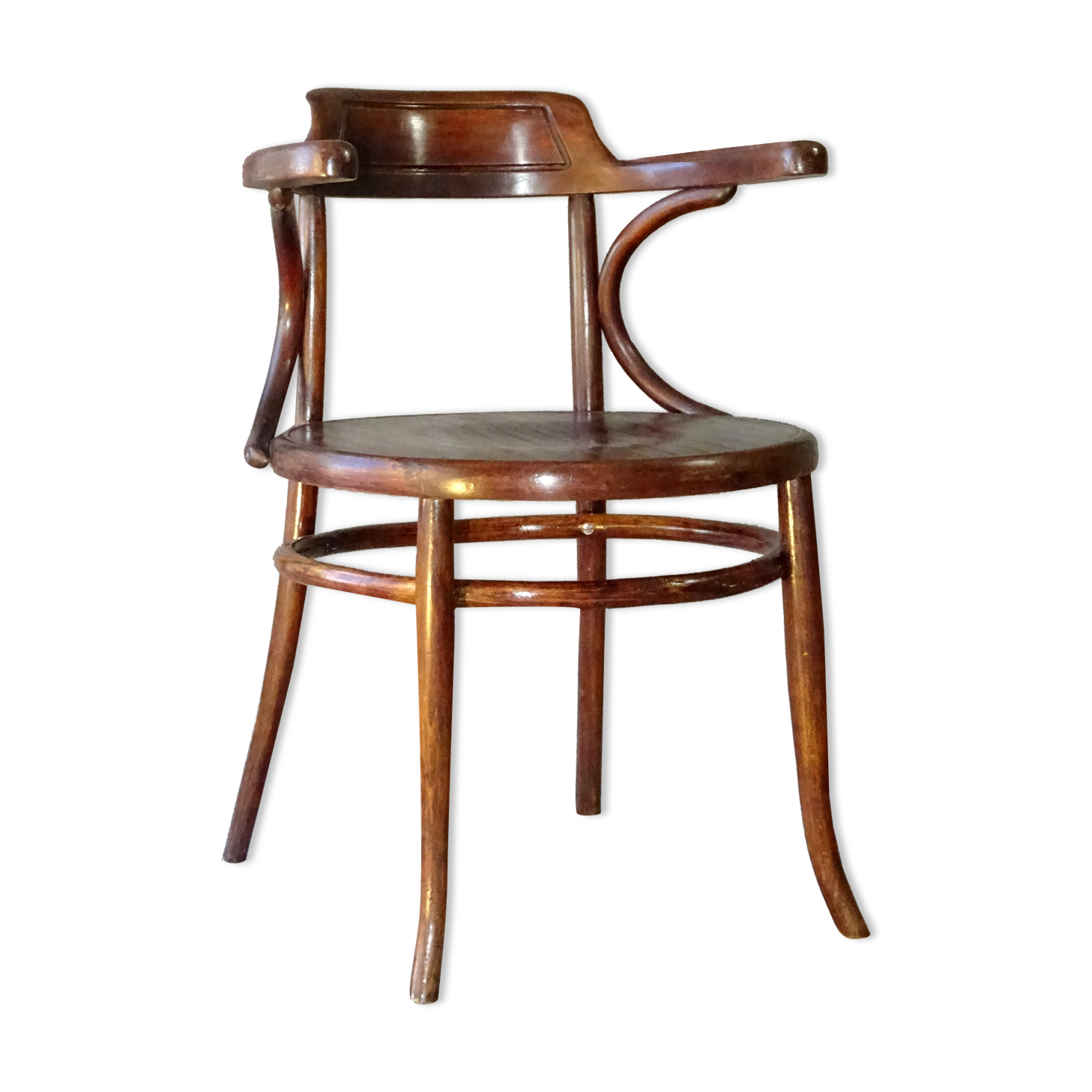 Wooden-curved office chair by Ungvar1900