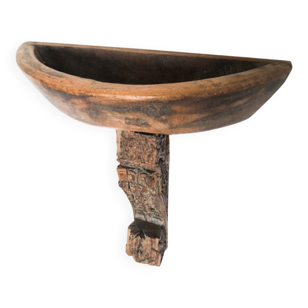 Console Murale en Bois Sculpté Havelî, Inde du Nord, Fin XIXe