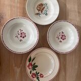 Set of 4 mismatched soup plates