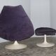 Armchair and ottoman model F585 in purple by Geoffrey D. Harcourt for Artifort, 1960s.