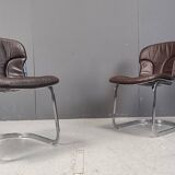 Lot de 6 chaises de salle à manger vintage par Willy Rizzo pour cidue, années 1970