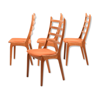 Set of 4 Kai Kristiansen dining chairs in teak