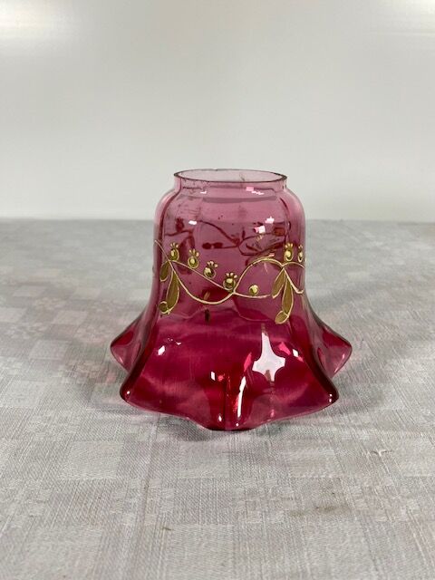 Pink glass lampshade for floor lamp