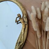 Art Nouveau brass mirror