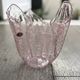 Murano glass vase (handkerchief) with a pink network pattern