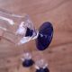 4 vintage blue-footed flutes from France, 1940.