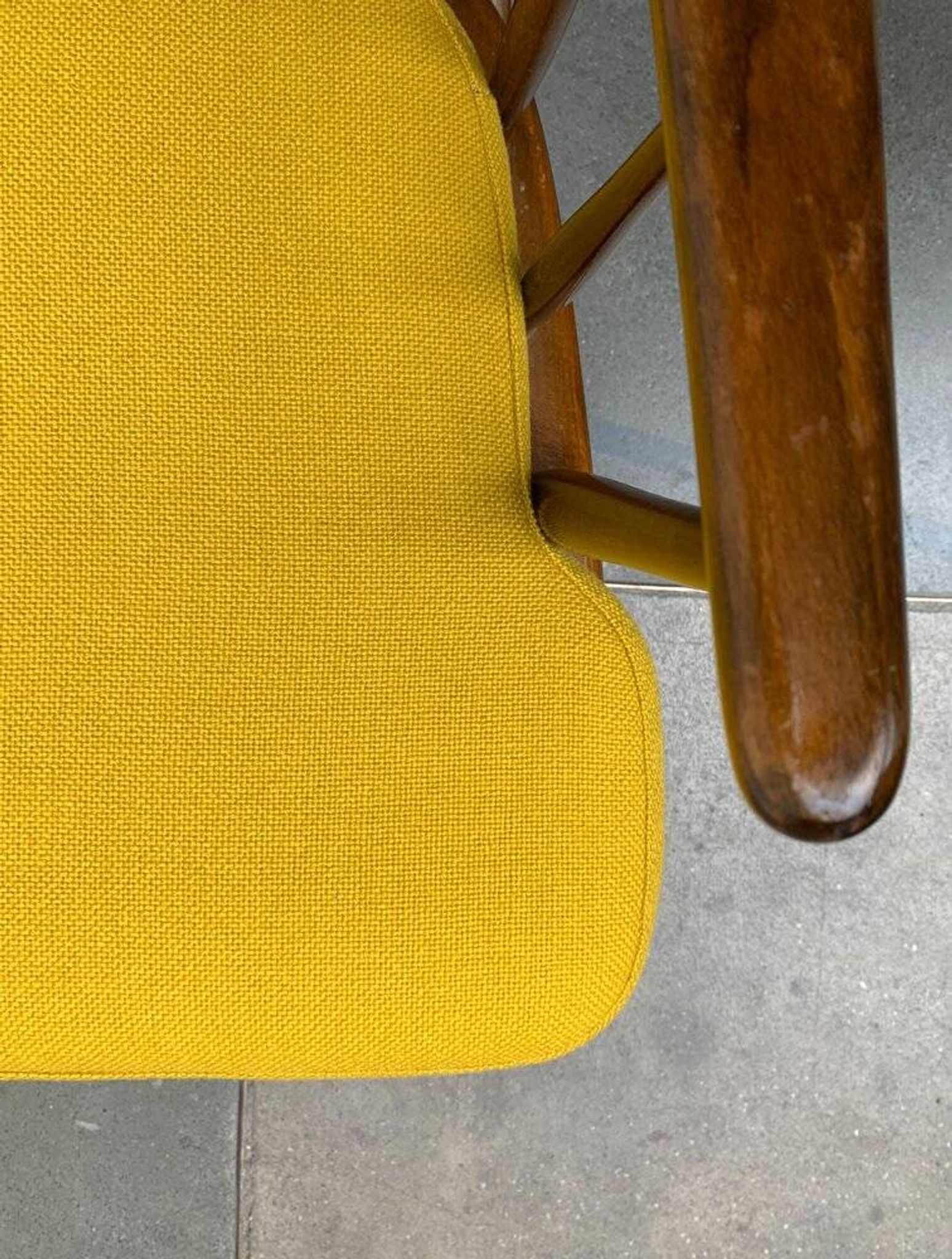 Mid-century rocking chair with new Kvadrat cushion by Børge Mogensen for FDB Møbler, 1960s.