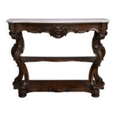 large Italian console from the Charles X period in mahogany