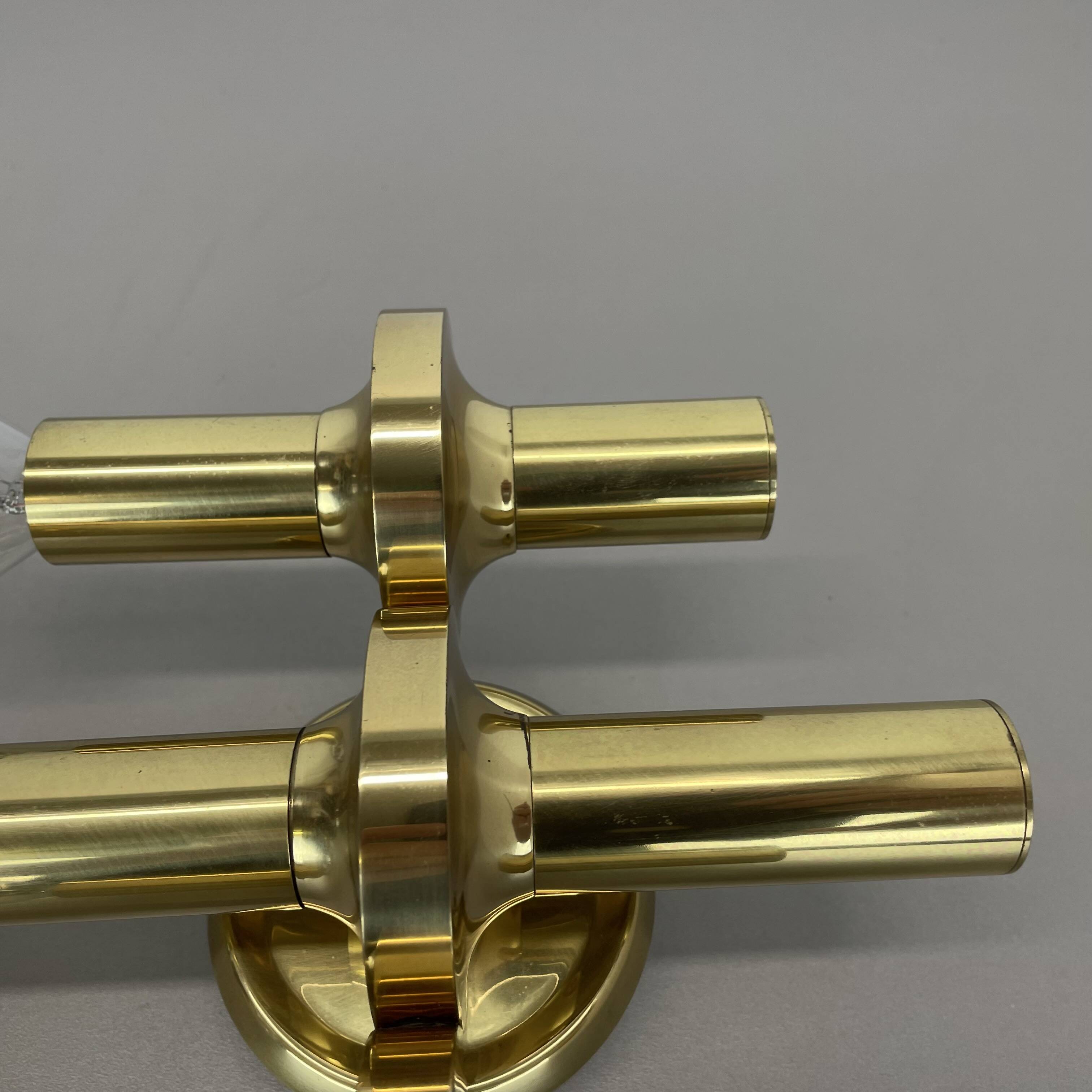 rare Brass tube "TORCH" Wall Light sconce by GAETANO SCIOLARI, Italy 1970s