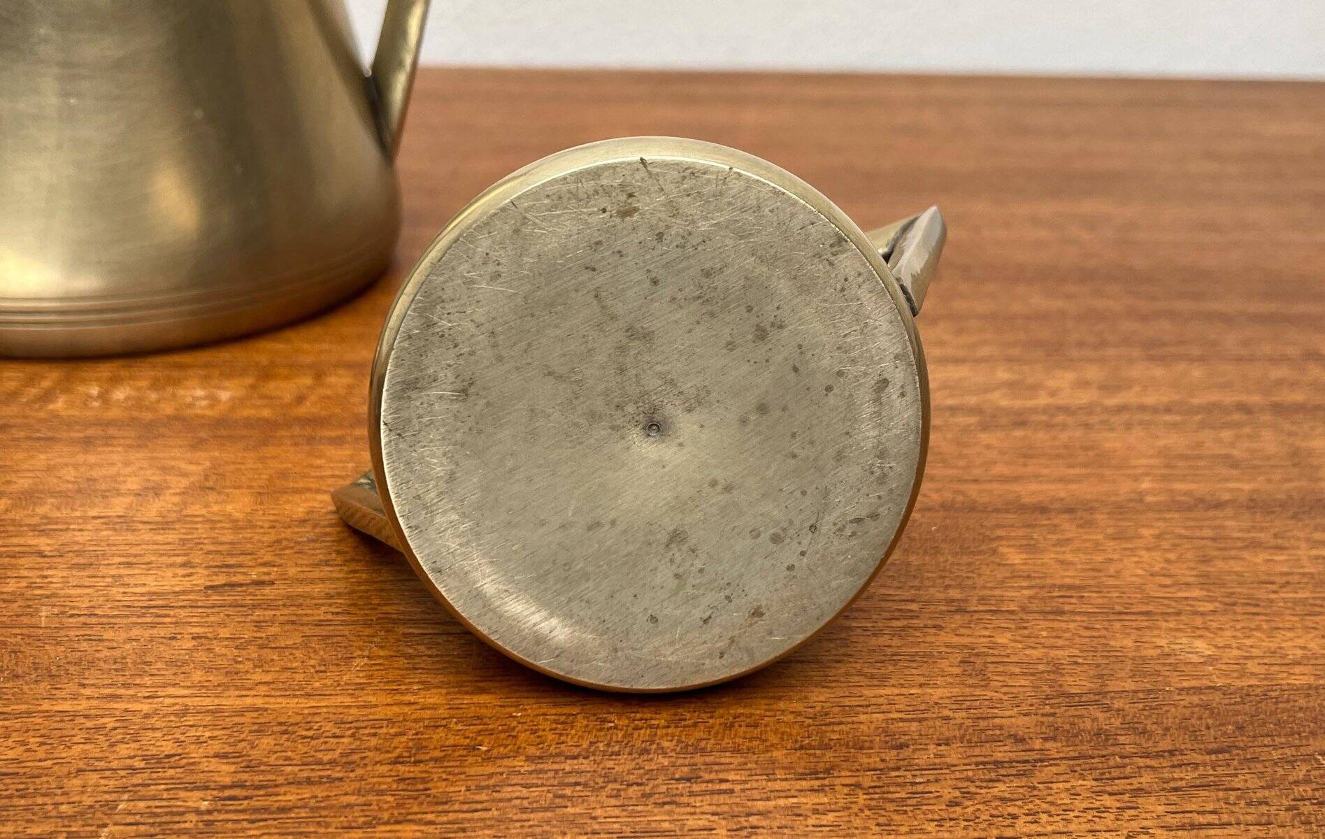 Metal Art Deco teapot, sugar bowl, milk jug, 1960s, set of 3