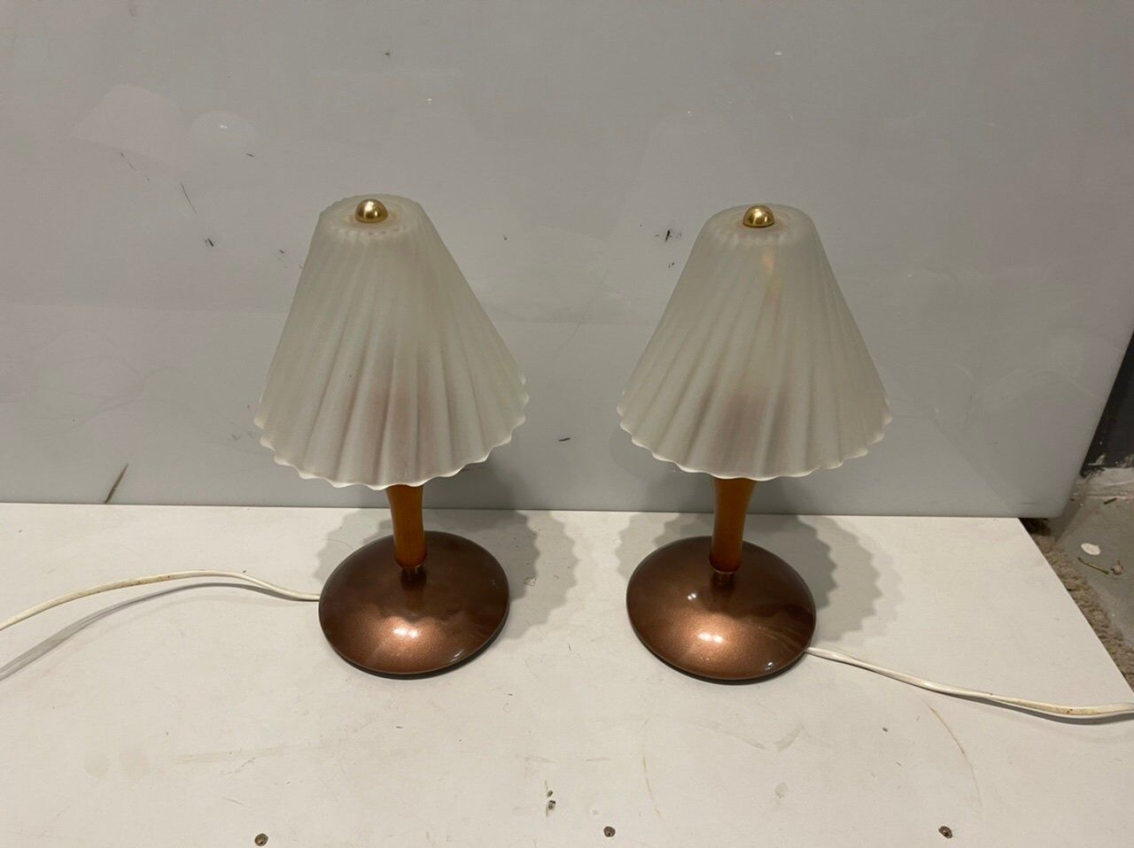 Lampes de table italiennes en verre de murano, ensemble de 2