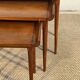Set of three nesting low tables in a Japanese style, made of mahogany.