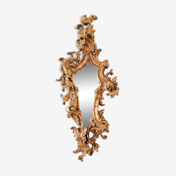Large old gilded stucco mirror