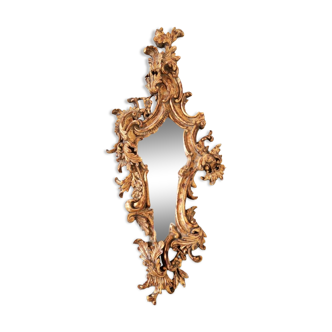 Large old gilded stucco mirror