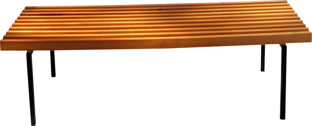 Vintage bench in cherry and metal 1980