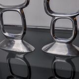 Pair of circle candlesticks by Matthew Hilton, England, 1980