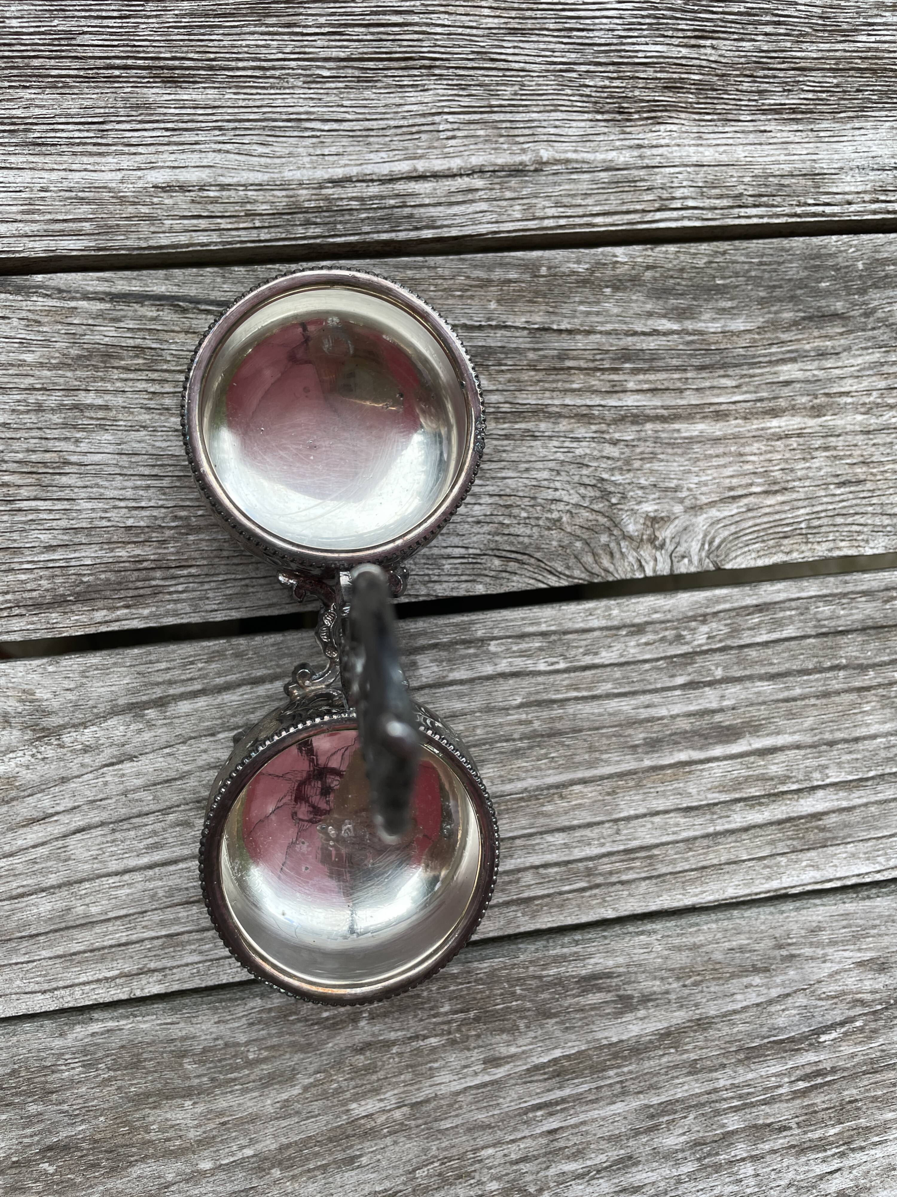 Double silver plated table salt shaker Armand Frenais 19th century Art Nouveau