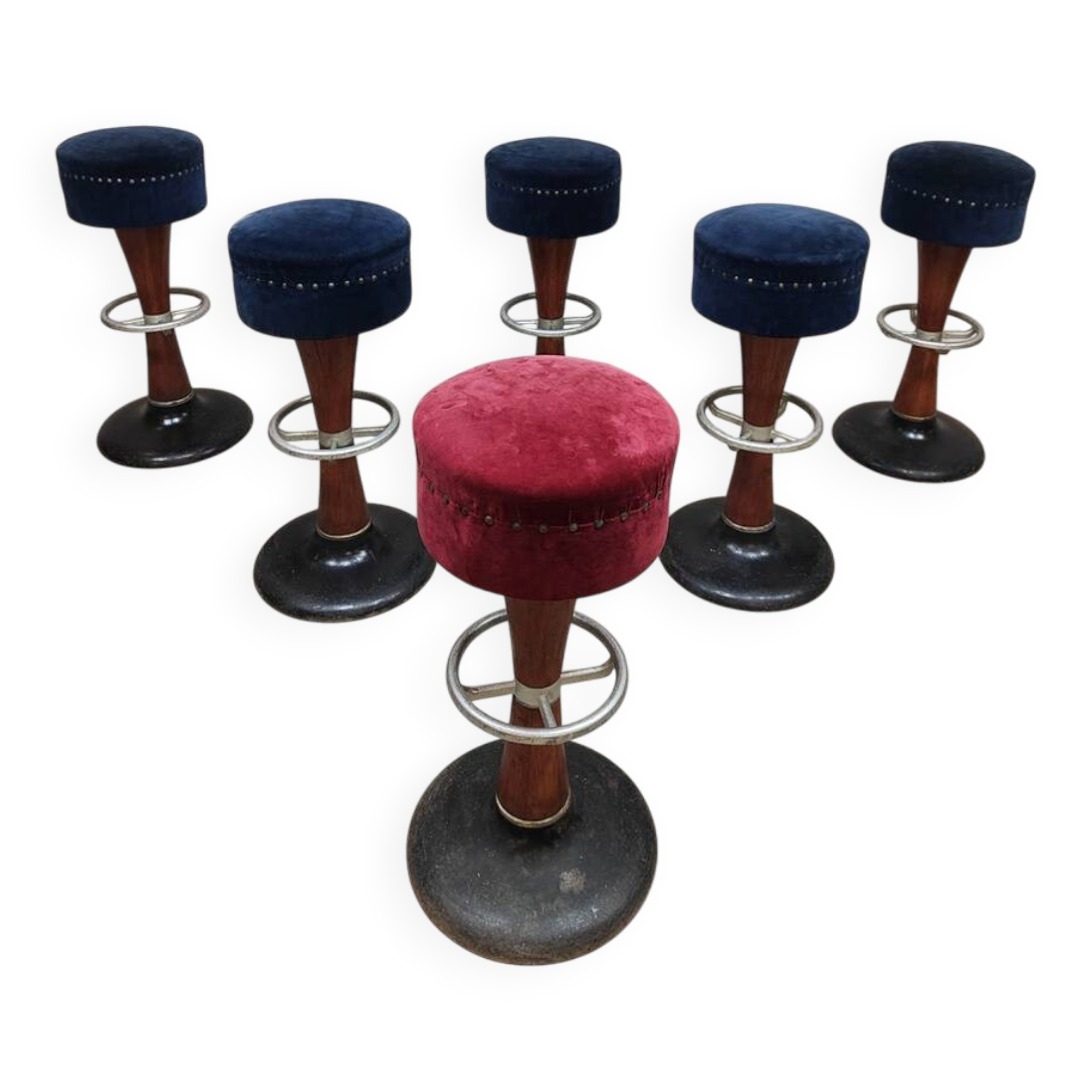 Vintage French café bar stools Art deco style