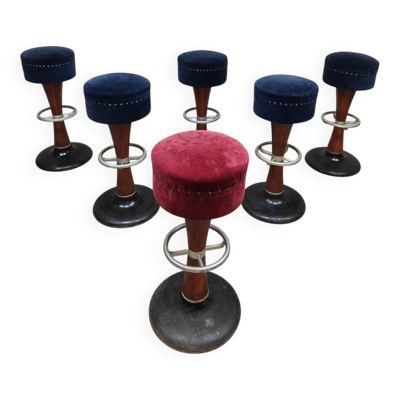 Tabourets de bar de café français vintage style Art déco
