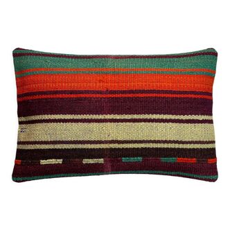 Vintage turkish kilim cushion cover, 30 x 50 cm