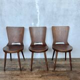 Trio of vintage retro Dove Baumann chairs 1960